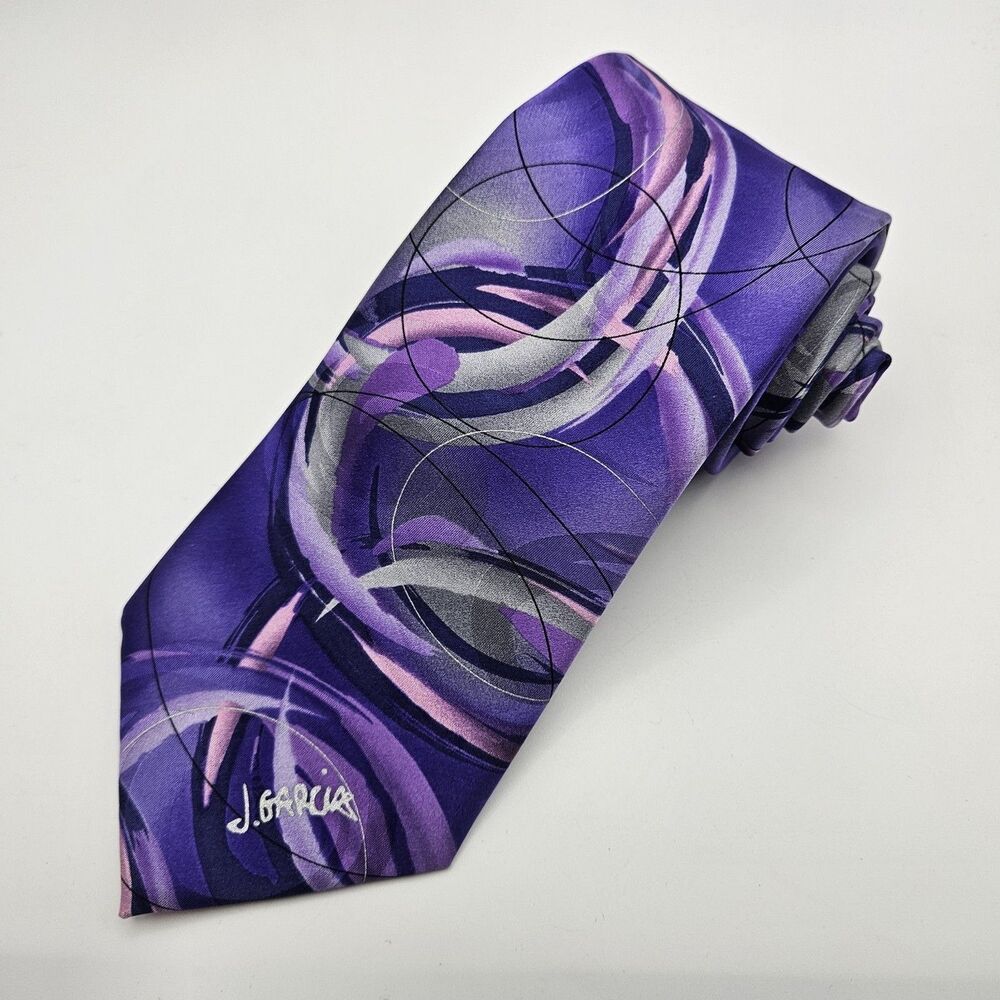 Jerry J. GARCIA‎ Clockworks Swirl Silk Tie Abstract Work Wedding Party 60.5x3.5"
